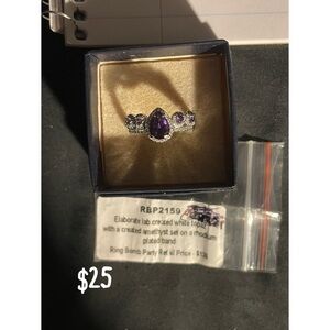 Elegant Purple Amethyst and White Topaz Ring